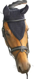 Produktbild von Paddock Sports Pro Coton Long Fliegenhaube für Pferde aus Baumwolle Schwarz