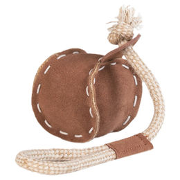 PAIKKA Ball Tug Toy Hundespielzeug aus Leder in Braun für alle Altersstufen – Bild 1 von 1
