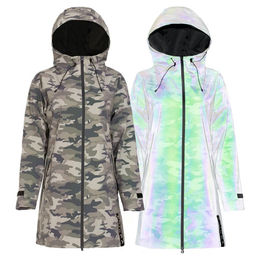 PAIKKA Human Visibility Raincoat Regenmantel für Damen mit Reflektoren Camouflage – Bild 1 von 1