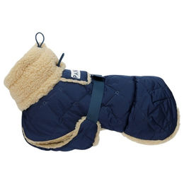 Produktbild von PAIKKA Hunde Jacke Quilted Sherpa Jacket Blau Rückenlänge 80 cm