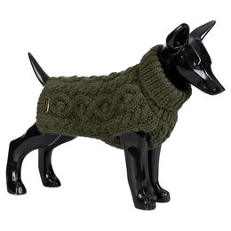 PAIKKA Hunde Strickpullover Handmade Knit aus Wolle Grün Rückenlänge 20 cm – Bild 1 von 5