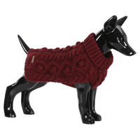 Produktbild von PAIKKA Hunde Strickpullover Handmade Knit Sweater aus Wolle in Burgund Rot