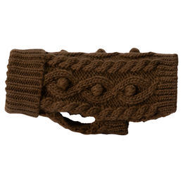 Produktbild von PAIKKA Hunde Strickpullover Handmade Knit Sweater aus Wolle in Camel mit 35 cm Rückenlänge