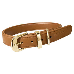 Produktbild von PAIKKA Lignify Hundehalsband aus Kunstleder wasserabweisend braun Größe L