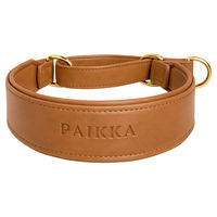 Produktbild von PAIKKA Lignify Martingale Halsband aus Kunstleder braun Größe L wasserabweisend