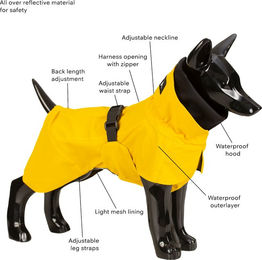 PAIKKA Visibility Raincoat Lite Hund Regenmantel gelb Größe 35 wasserdicht – Bild 1 von 8