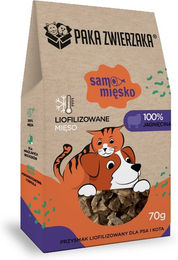 Produktbild von PAKA ZWIERZAKA Gefriergetrocknetes Lamm Fleisch Leckerli für Hunde und Katzen 70 g