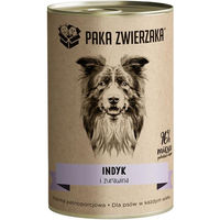 Produktbild von PAKA ZWIERZAKA Hund Nassfutter Truthahn und Lachs Stückchen in Sauce Hypoallergen Monoprotein 400 g