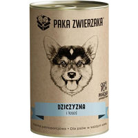 Produktbild von PAKA ZWIERZAKA Hund Nassfutter Wild und Lachs Stückchen in Sauce 400 g getreidefrei mit hohem Fleischanteil - 400 g
