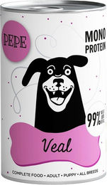 Produktbild von PAKA ZWIERZAKA PEPE Hundefutter Kalb Stückchen in Sauce monoproteinierte Nahrung 800 g