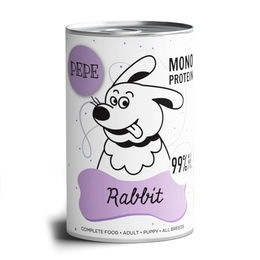 Paka Zwierzaka PEPE Hundefutter Kaninchen Monoprotein Nassfutter 12x 400g - 400 g – Bild 1 von 2