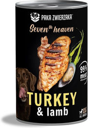 Produktbild von PAKA ZWIERZAKA Seventh Heaven Hundefutter Stückchen in Sauce Truthahn und Lamm 400 g - 400 g
