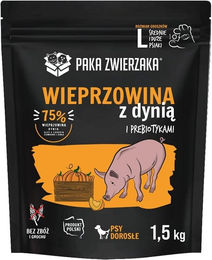 Produktbild von PAKA ZWIERZAKA Seventh Heaven Trockenfutter Schwein mit Kürbis für erwachsene Hunde mittelgroßer und großer Rassen getreidefrei hypoallergen 1,5 kg