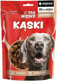 Produktbild von PAN MIĘSKO Belohnungssnack Rindfleisch für Hunde Junior mit hohem Fleischanteil und Monoprotein 100 g