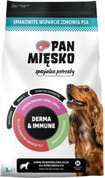 Produktbild von PAN MIĘSKO Derma und Immune Trockenfutter für adulte Hunde mit Schwein und Fisch Hypoallergen 3 kg