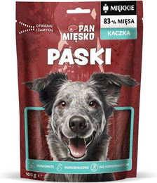 Produktbild von PAN MIĘSKO Hund Leckerli Ente Streifen mit hohem Fleischanteil Monoprotein 100 g