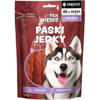 Produktbild von PAN MIĘSKO Hund Leckerli Ente Streifen Monoprotein mit hohem Fleischanteil Junior 100 g