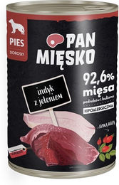 PAN MIĘSKO Hund Nassfutter Truthahn mit Hirsch Hypoallergen und Getreidefrei 400 g - 12 x 400 g – Bild 1 von 3