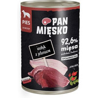 Produktbild von PAN MIĘSKO Hund Nassfutter Truthahn mit Hirsch Hypoallergen und Getreidefrei 400 g - 12 x 400 g
