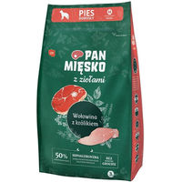 Produktbild von PAN MIĘSKO Hundefutter Rind mit Kaninchen und Kräutern getreidefrei hypoallergen Adult 3 kg