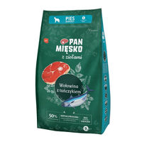 Produktbild von PAN MIĘSKO Hundefutter Rindfleisch mit Thunfisch und Kräutern für kleine Rassen Adult 9 kg