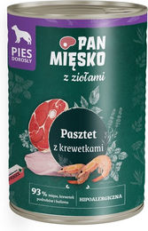 Pan Mięsko Hundepaté mit Garnelen für adulte Hunde hypoallergen getreidefrei 400 g - 12 x 400 g – Bild 1 von 3
