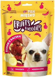 Produktbild von PAN MIĘSKO Hundesnacks Fruits and Veggies Ente mit Banane Monoprotein 100 g