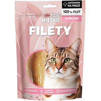 Produktbild von PAN MIĘSKO Katzen Leckerli Hähnchen Filets Snack für erwachsene Katzen 100 g