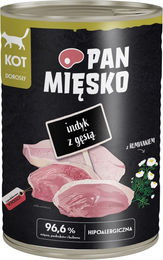 Produktbild von Pan Mięsko Katzen Nassfutter Truthahn mit Gans getreidefrei und sensitive 12 x 400 g - 12 x 400 g