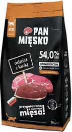 Produktbild von PAN MIĘSKO Katzenfutter Kalb mit Ente und Huhn Hypoallergen Adult 1,6 kg