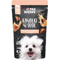 Produktbild von PAN MIĘSKO Nassfutter für adulte Hunde mit Kalb und Kaninchen in Sauce getreidefrei 150 g