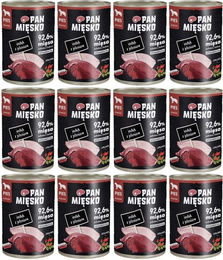 Produktbild von PAN MIĘSKO Nassfutter für adulte Hunde mit Pute und Hirsch in Sauce hypoallergen 12x400 g