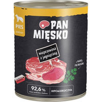 Produktbild von PAN MIĘSKO Nassfutter für adulte Hunde mit Schwein und Lamm in Sauce 800 g