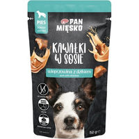 Produktbild von PAN MIĘSKO Nassfutter für adulte Hunde mit Schwein und Wildschwein in Sauce getreidefrei 150 g