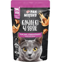 Produktbild von PAN MIĘSKO Nassfutter für adulte Katzen Huhn mit Garnelen Stückchen in Sauce getreidefrei 85 g