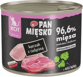Produktbild von PAN MIĘSKO Nassfutter für Kätzchen Huhn mit Kalb Stückchen in Sauce 200 g