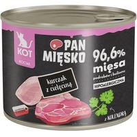 Produktbild von PAN MIĘSKO Nassfutter für Kätzchen Huhn mit Kalb Stückchen in Sauce 200 g