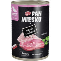 Produktbild von PAN MIĘSKO Nassfutter für Kätzchen mit Huhn und Kalb Stückchen in Sauce hypoallergen 400 g