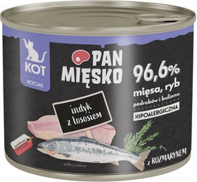 Produktbild von PAN MIĘSKO Nassfutter für Kätzchen mit Pute und Lachs, Stückchen in Soße, 200 g