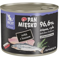 Produktbild von PAN MIĘSKO Nassfutter für Kätzchen mit Pute und Lachs, Stückchen in Soße, 200 g