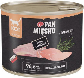 Produktbild von PAN MIĘSKO Nassfutter für Katzen Adult Pute mit Kaninchen Stückchen in Sauce 200 g