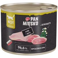 Produktbild von PAN MIĘSKO Nassfutter für Katzen Adult Pute und Gans Stückchen in Sauce mit hohem Fleischanteil 200 g