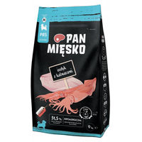 Produktbild von PAN MIĘSKO Trockenfutter für Hunde Welpe Truthahn mit Tintenfisch 9kg