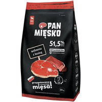 Produktbild von PAN MIĘSKO Trockenfutter für adulte Hunde mit Rind, Ziege und Huhn hypoallergen 20 kg