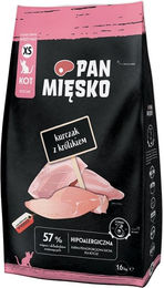 PAN MIĘSKO Trockenfutter Huhn mit Kaninchen für Kitten hypoallergen ohne Farb- und Aromastoffe 1,6 kg – Bild 1 von 1
