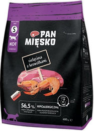 Produktbild von PAN MIĘSKO Trockenfutter Kalb mit Garnele und Huhn für adulte Katzen hypoallergen 400 g