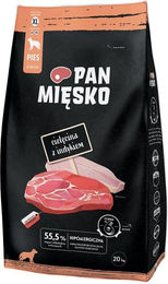 Produktbild von PAN MIĘSKO Trockenfutter Kalb und Truthahn Hypoallergen für adulte Hunde Große Rassen 20kg
