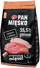 PAN MIĘSKO Trockenfutter Kalb und Truthahn Hypoallergen für erwachsene Hunde 9 kg – Bild 1 von 4