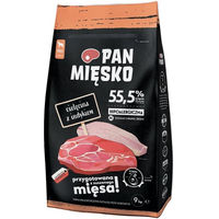 Produktbild von PAN MIĘSKO Trockenfutter Kalb und Truthahn Hypoallergen für erwachsene Hunde 9 kg