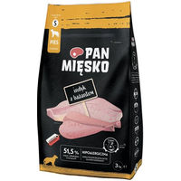 Produktbild von PAN MIĘSKO Trockenfutter Pute mit Fasan für kleine erwachsene Hunde hypoallergen 3 kg